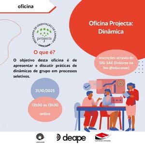 Evento OFICINA DINÂMICA DE GRUPO: A EXPERIÊNCIA DE UM PROCESSO DE SELEÇÃO 2025